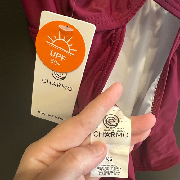 CHARMO | Burgundy One Piece Swimsuit | XS | NWT - Picture 7 of 8